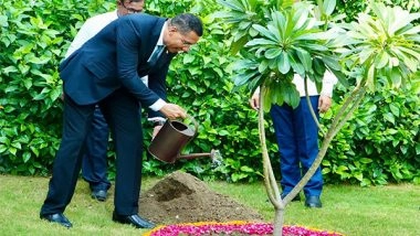 World News | Jamaica PM Andrew Holness Plants Champa Sapling at Rajghat