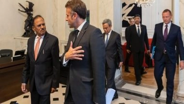 World News | NSA Doval Meets French President, DG of the French Defence Procurement Agency, Foreign Minister