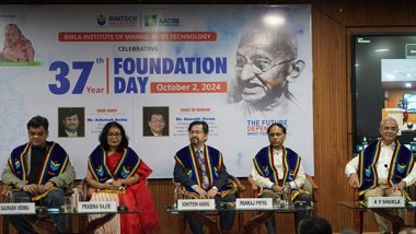 Business News | BIMTECH Launches 'Saaksharta Abhiyaan' Campaign on 37th Foundation Day to Mark 155th Birth Anniversary of Mahatma Gandhi