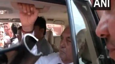 India News | Haryana Polls: Former CM Bhupinder Singh Hooda, His Son Deepender Hooda Cast Their Vote in Rohtak