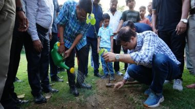 India News | Delhi: Arvind Kejriwal Inaugurates Tree Plantation Campaign, Table Tennis Ground