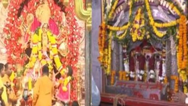 India News | Devotees Celebrate Fifth Day of Navratri with Aarti and Prayers