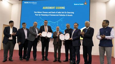 Business News | Tata Motors Finance and Bank of India Ink Co-Sourcing Pact for Financing of Commercial Vehicles