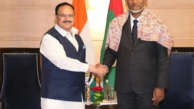 India News | BJP President JP Nadda Meets Maldives President Mohamed Muizzu