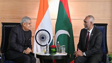 World News | Vice-President Dhankar Calls on Maldives President Muizzu