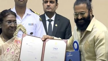 Entertainment News | 70th National Film Award: Rishab Shetty Honoured with Best Actor in Leading Role for 'Kantara'