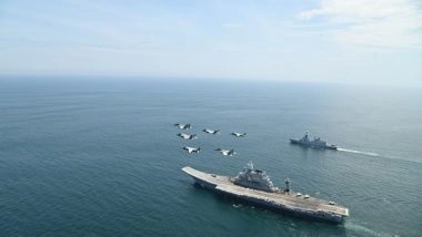 World News | Indian-Italian Naval Carrier Strike Groups Engage in Historic Bilateral Maritime Engagement
