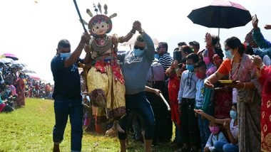 World News | Nepali Medieval Town Celebrates Traditional 'Jatra' Procession as Substitute for 'Dashain'