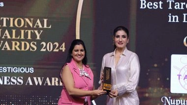 Business News | Nupur Heda Patil Honored with Best Tarot Card Reader in Delhi NCR Award at National Quality Awards 2024