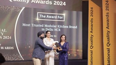 Business News | Ederra Home Studio Honored with Most Trusted Modular Kitchen Brand in Delhi NCR Award at National Quality Awards 2024