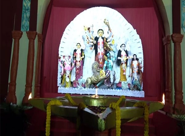 India News | Tripura CM Manik Saha Inaugurates Agartala Durga Puja Pandal Highlighting Incidents in Bangladesh