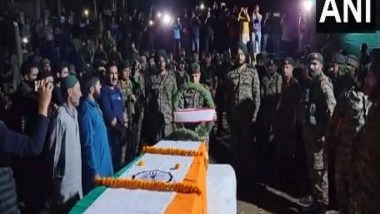 India News | J-K: Wreath-laying Ceremony Held for Abducted Army Jawan Who Laid Down His Life in Anantnag
