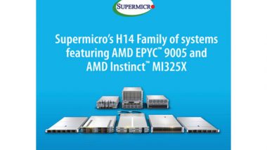 Business News | Supermicro Introduces New Servers and GPU Accelerated Systems with AMD EPYC™ 9005 Series CPUs and AMD Instinct™ MI325X GPUs for AI Ready Data Centers