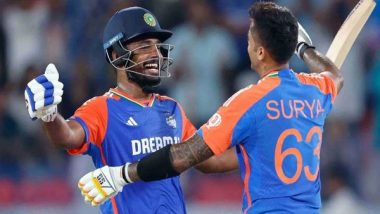 Sports News | Sanju's Ton, Quickfire Suryakumar, Hardik Knocks Take India to 297/6 Against Bangladesh in 3rd T20I