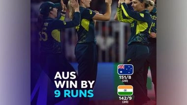 Sports News | Women's T20 WC: Sutherlands' Final over Brilliance Prevents India's Win over Australia Despite Harmanpreet's Fifty