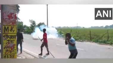 India News | Bahraich Violence: Police Resort to Tear Gas, Lathicharge as Protest Turns Violent