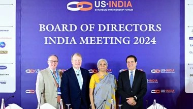 Business News | FM Nirmala Sitharaman Meets USISPF Chairman John Chambers to Boost Investment Prospects in India