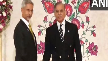 World News | EAM Jaishankar, Pakistan PM Sharif Shake Hands Ahead of SCO Summit