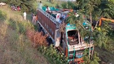 India News | Telangana: Lorry Carrying Endangered Crocodiles, Other Animals Overturns; Case Registered Against Driver