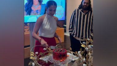 Entertainment News | Radhika Merchant Stuns in Red and White Outfit at Her Star-studded Birthday Bash