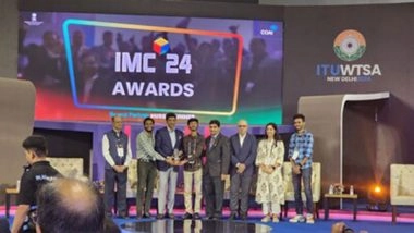 Business News | IIIT Hyderabad's Smart City Living Lab Wins 'Best Education Institute Exhibit Of The Year' Award at India Mobile Congress 2024