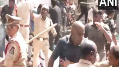 India News | Telangana Police Lathi-charge Protesters at Muthyalamma Devi Temple in Hyderabad