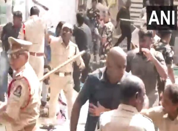 India News | Telangana Police Lathi-charge Protesters at Muthyalamma Devi Temple in Hyderabad