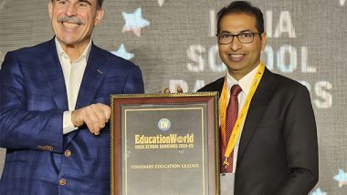 Business News | Sarvesh Goel Honored as Visionary Education Leader by Education World