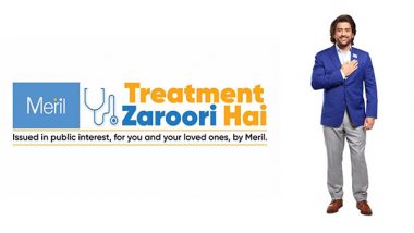 Business News | Meril's 'Treatment Zaroori Hai' Campaign Introduces AI-Powered Personalized Videos Featuring MS Dhoni to Boost Patient Awareness