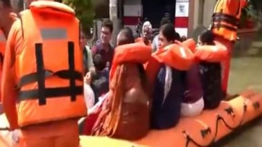 India News | Bengaluru: Water Enters Kendriya Vihar Apartments Complex Residents Were Evacuated in Boats by NDRF