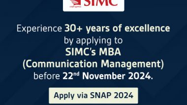 Business News | Join 30 + Years of Excellence: Apply for SIMC's MBA in Communication Management Via SNAP Before November 22