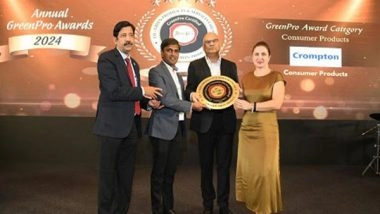Business News | Crompton's Ceiling Fans Earn the Prestigious CII Green-Pro Certification for Excellence in Sustainability