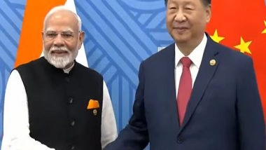 World News | PM Modi Meets Chinese President Xi Jinping on Sidelines of BRICS Summit in Kazan