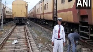 India News | Cyclone Dana: Trains Secured at Shalimar Station in Howrah, 190 Local Services to Remain Suspended