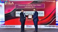 Business News | Transjovan Capital Recognized as 'Best M&A Advisory Firm' in India for 2024