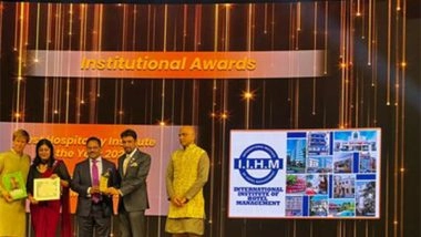 Business News | IIHM Bags the Best Hospitality Management Institution of the Year at FHRAI Convention