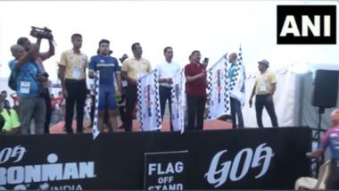 India News | BJP MP Tejasvi Surya Flags off Triathalon Event Ironman 70.3 in Goa