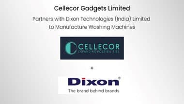 Business News | Cellecor Gadgets Limited Partners with Dixon Technologies (India) Limited to Manufacture Washing Machines