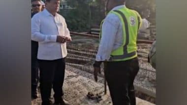 India News | Sarbananda Sonowal Reviews Progress of Northeast's First Ship Repair Facility at Pandu Multi-Modal Terminal