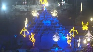 India News | Shri Ram Janmbhoomi Temple Illuminates with Colourful Lights Ahead of Deepotsav