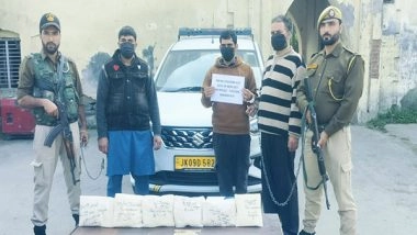 India News | J-K Police Recover over 2000 Grams of Heroin Worth Rs 20 Crores in Baramulla; Arrest 3