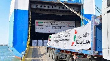 World News | UAE's Massive Aid Campaign in Support of Lebanon Results in Hundreds of Millions in Cash and over 4000 Tons of Relief Supplies