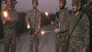 India News | Army Jawans Celebrate Diwali at LoC in Jammu