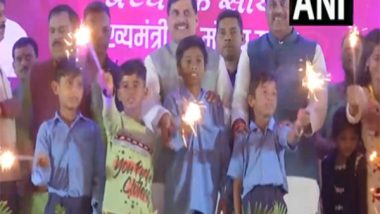 India News | MP CM Mohan Yadav Celebrates Diwali with School Children, Sanitation Workers in Bhopal