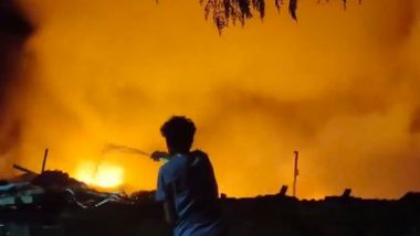 India News | Uttar Pradesh: Massive Fire Breaks out at Scrap Godown in Lucknow; No Casualties