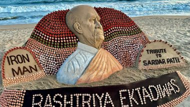 Entertainment News | 1,000 Diyas Illuminate Puri: Sudarsan Pattnaik Honours Sardar Patel with Stunning Sand Sculpture