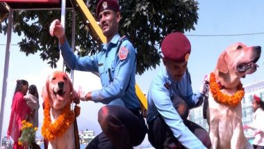 World News | Feast and Treats: Nepal Police Service Dogs Get VIP Treatment on  Kukur Tihar Festival