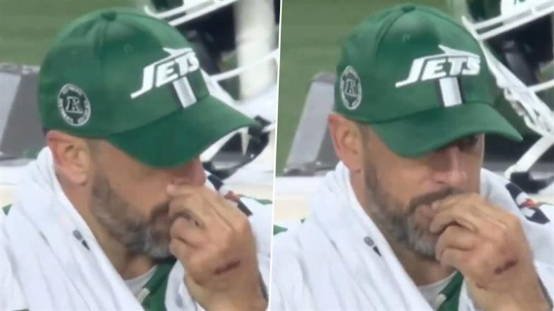 New York Jets Quarterback Aaron Rodgers Appears to Eat Boogers After Picking His Nose During NFL 2024-25 Match Against Pittsburgh Steelers, Video Goes Viral | 🏆 Reportr Door