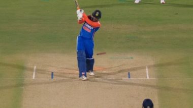 Tanzim Hasan Sakib Castles Abhishek Sharma With Fiery Delivery During IND vs BAN 2nd T20I 2024 (Watch Video)