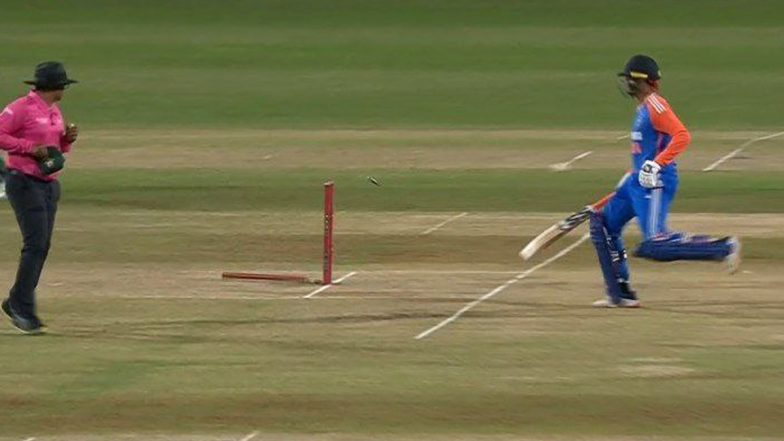 Towhid Hridoy Nails Direct Hit to Dismiss Abhishek Sharma During IND vs BAN 1st T20I 2024 (Watch Video)